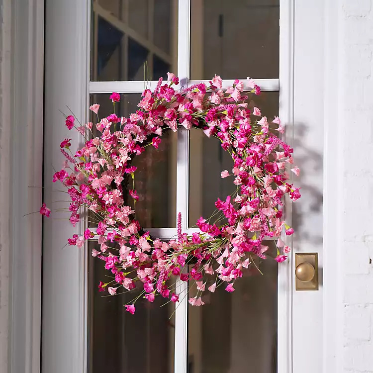 Pink Mixed Floral Spring Wreath | Kirklands