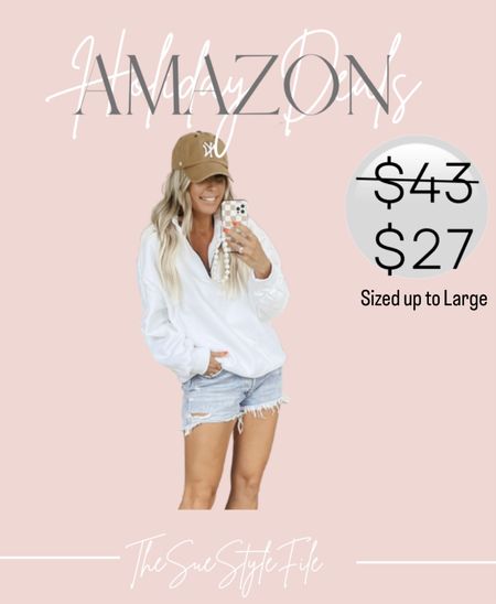 Sized up to a large in the pullover. Amazon prime day sale. Pullover sale. Gift guide for her. Loungewear 

#LTKunder50 #LTKsalealert