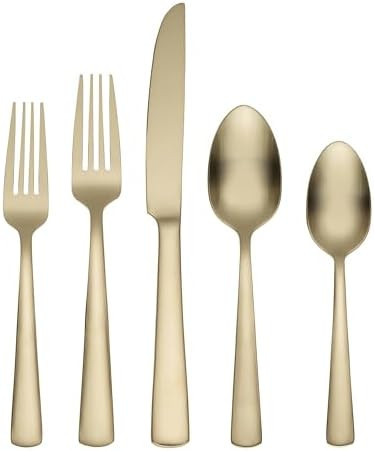 Oneida Silverware Set For 4, Aptitude Champagne Satin 20-Piece Flatware Set, Service For 4, 18/0 ... | Amazon (US)