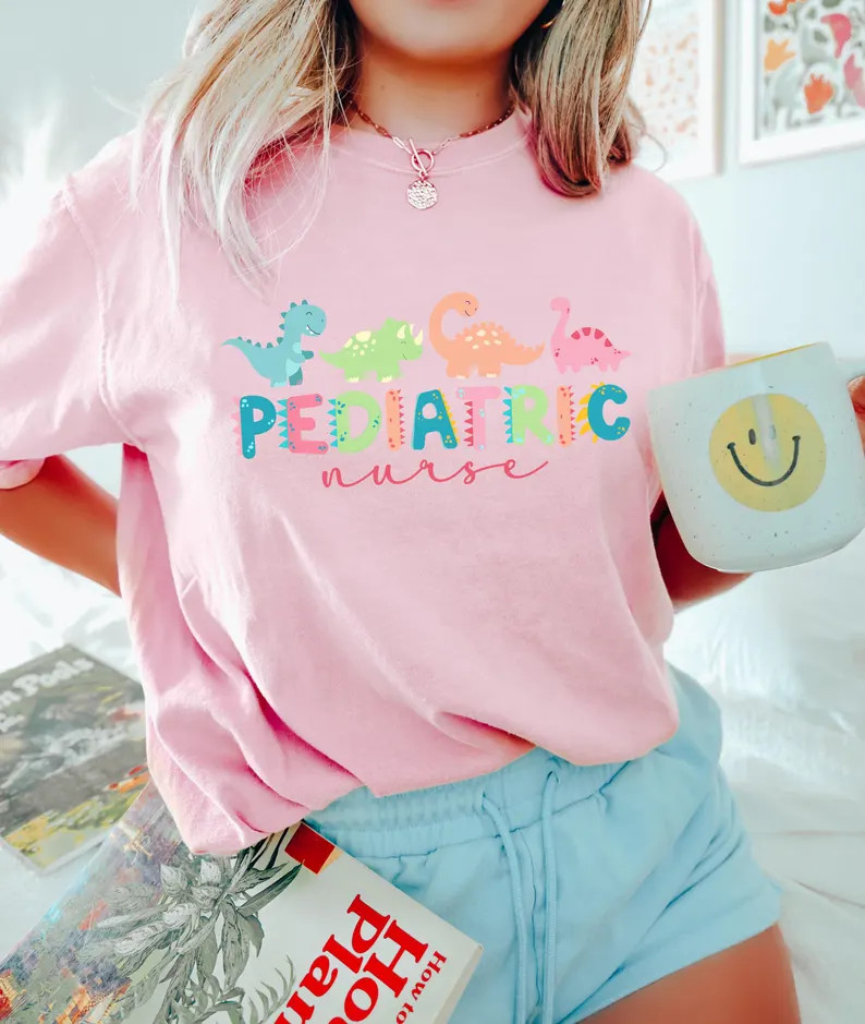 Comfort Colors\u00ae Pediatric Nurse Shirt, Nurse Shirt, Cute Pediatric Nurse Gift, Peds Nurse Te... | Etsy (Global)