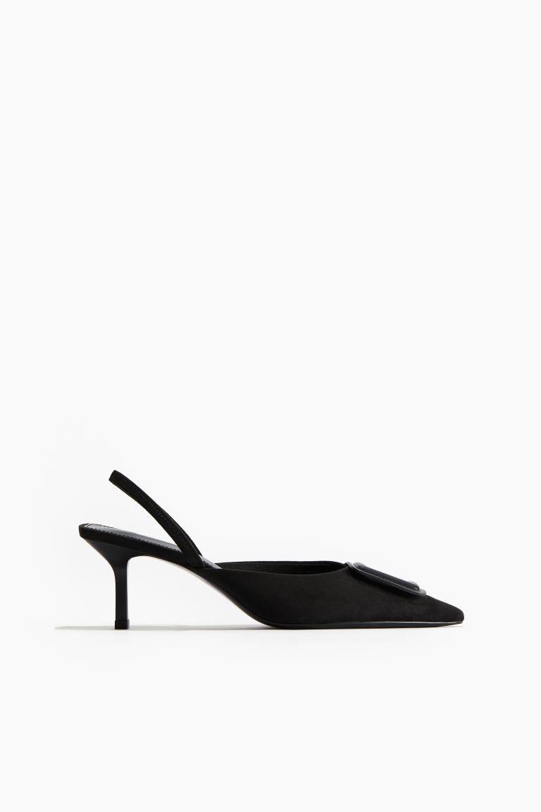 Pointed slingback court shoes - High heel - Black - Ladies | H&M GB | H&M (UK, MY, IN, SG, PH, TW, HK)