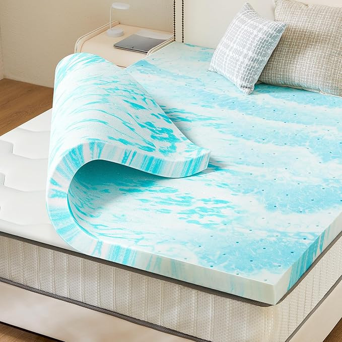 Mattress Topper, Twin Size Cooling Gel Memory Foam Bed Toppers, 2 Inch Soft Mattress Pads for Sle... | Amazon (US)
