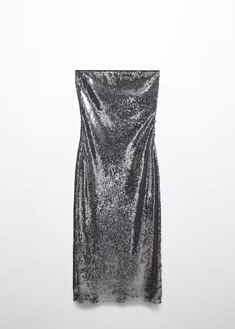 Strapless sequined dress | MANGO (US)