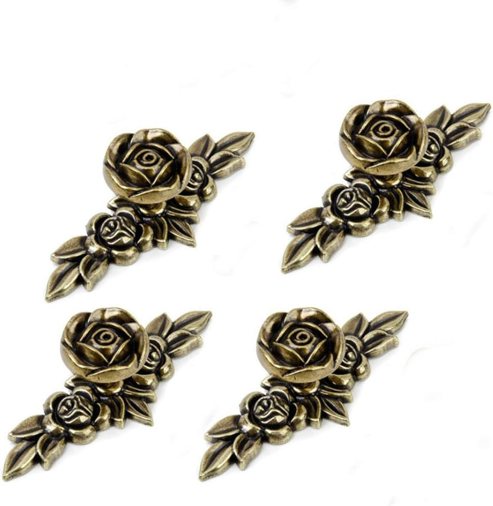 Joyindecor Antique Euro Rose Cabinet Knobs with Backplate, Shabby Chic Kitchen Zinc Alloy Flower ... | Amazon (US)