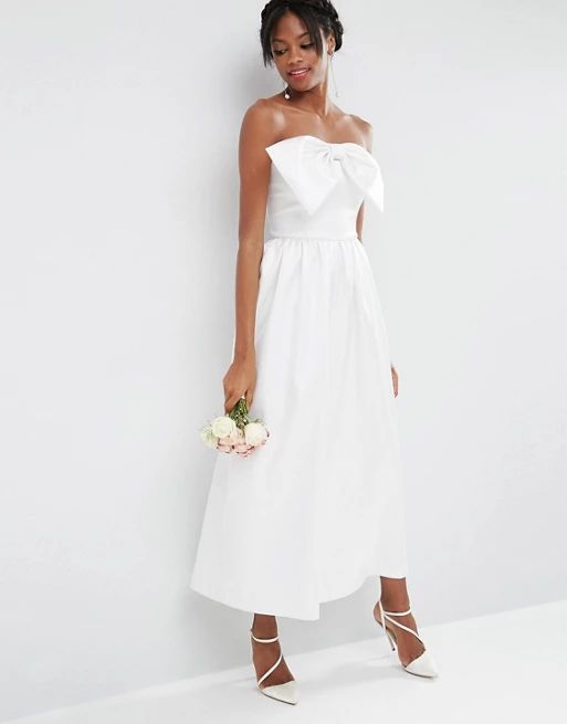 ASOS Bridal Jumpsuit in Bonded Satin with Bow Detail | ASOS US