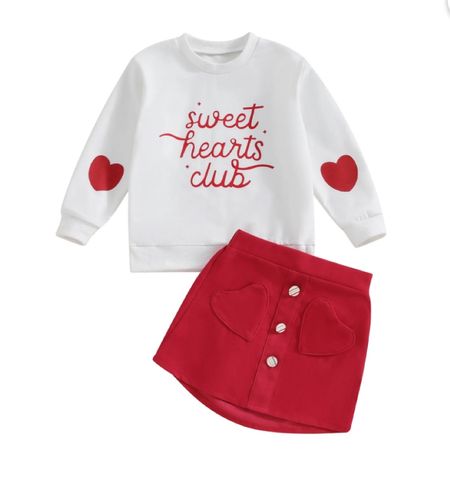 V-Day Outfit for Girls, Red Skirt, White Shirt, Red and White Clothes for Kids, Girls Clothing #valentinesday #walmart #walmartfind 

#LTKSeasonal #LTKkids