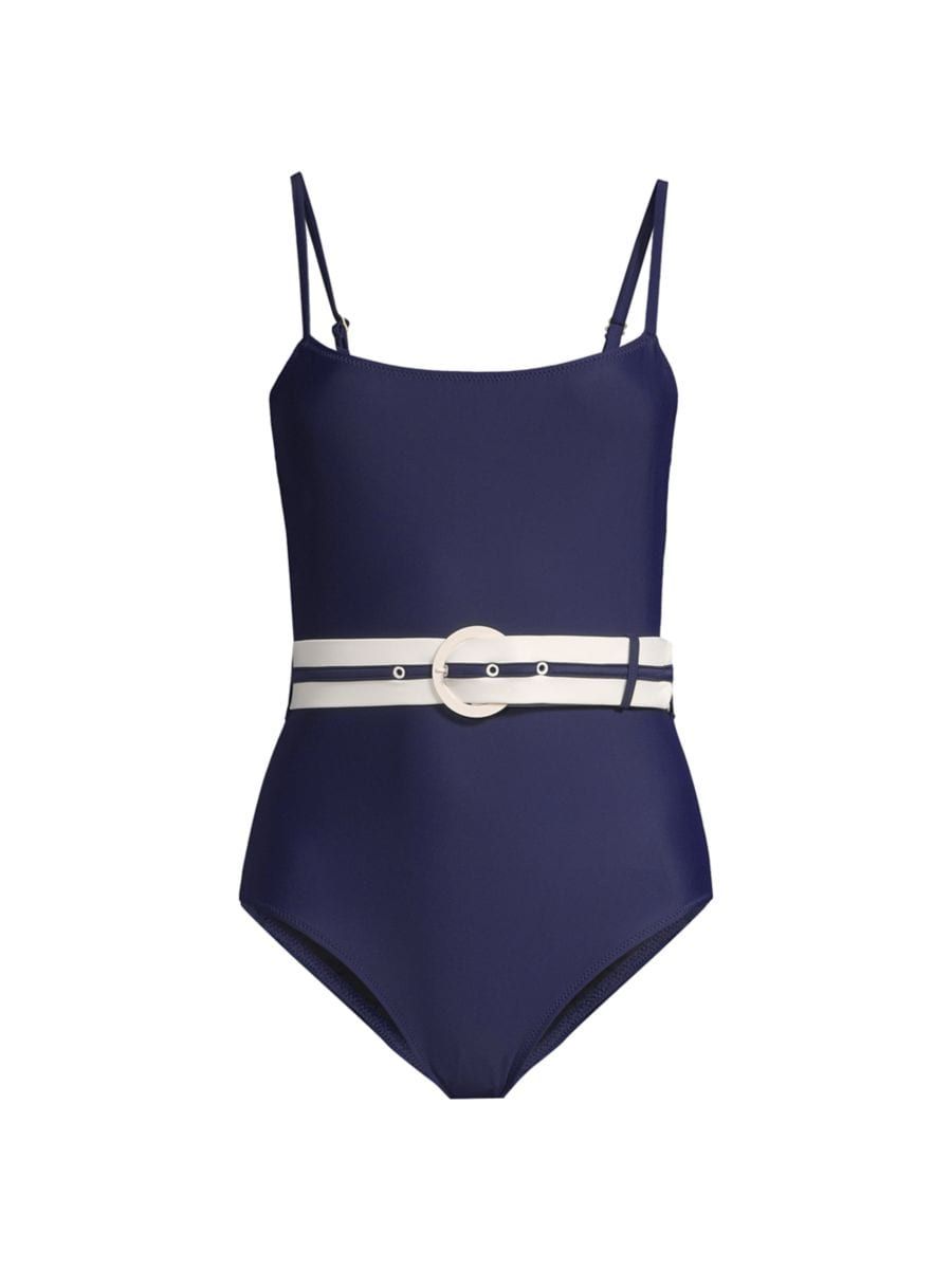 The Nina Belted One-Piece Swimsuit | Saks Fifth Avenue