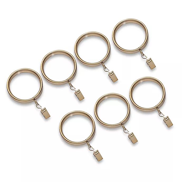 Cambria® Estate Flat Clip Rings in Warm Gold (Set of 7) | Bed Bath & Beyond