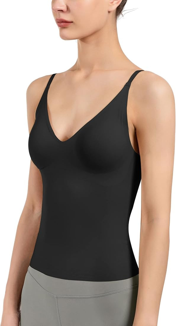 Women's Fit Camisole with Built in Bra - Spaghetti Straps Camis Tank | Amazon (US)