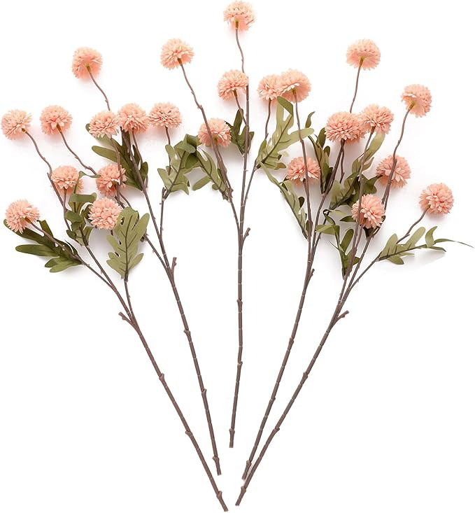 Laelfe 5pcs Dandelion Artificial Flowers Bridal Bouquet Wedding Home Party Decor | Amazon (US)