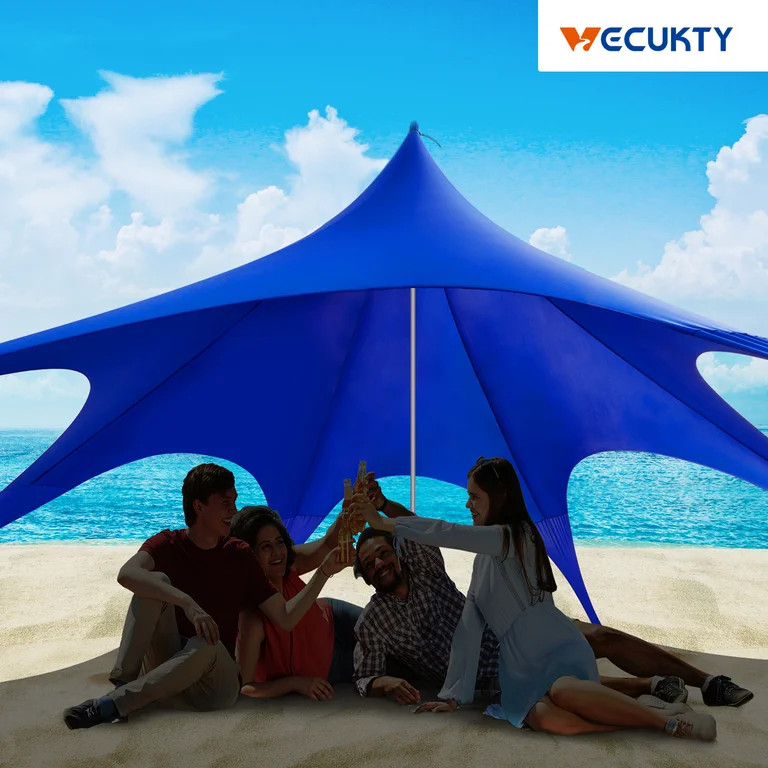 Beach Canopy Tent Sun Shade, VECUKTY 12x12 FT Beach Tent Sun Shelter UPF 50+ UV Protection with S... | Walmart (US)