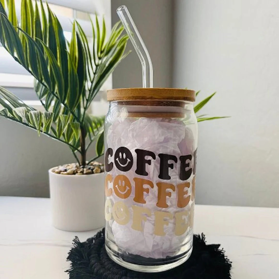 Coffee Beer Glass Can Glass Coffee Cup Soda Glass Can Glass - Etsy | Etsy (US)