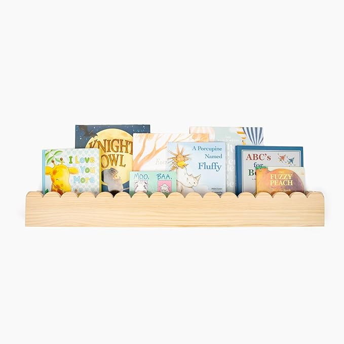 Scalloped Shelf 34-Inch Preassembled Kids Bookshelf - Book Shelf for Kids Rooms - Nursery Bookshe... | Amazon (US)