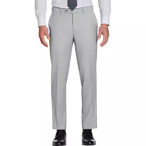 Awearness Kenneth Cole CHILLFLEX Slim Fit Men's Suit Pants Light Gray Solid - Size: 32W x 34L | The Men's Wearhouse