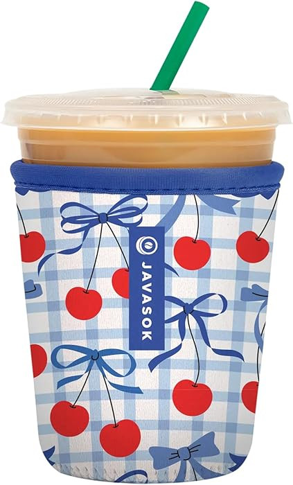 Sok It JavaSok Iced Coffee & Cold Soda Insulated Neoprene Cup Sleeve (Cherry Picked, Small: 16-20... | Amazon (US)