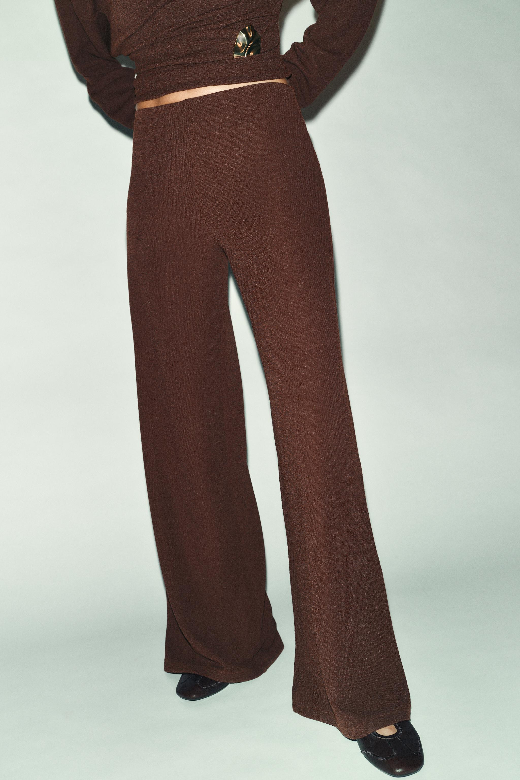 TEXTURED WIDE LEG PANTS | Zara US