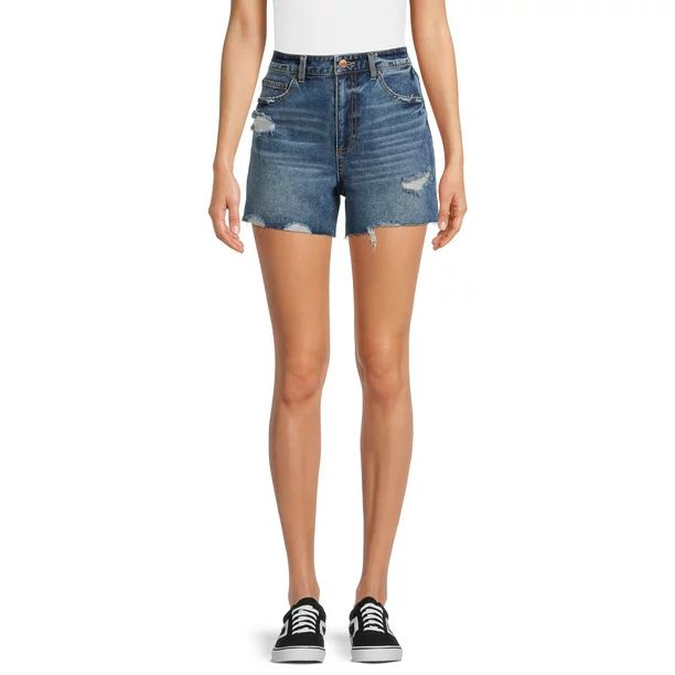 No Boundaries Juniors' High Rise Denim Shorts | Walmart (US)