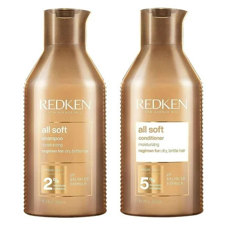 Redken All Soft Moisturizing Shampoo and Conditioner Set for Dry & Brittle Hair 10.1 oz Each | Walmart (US)