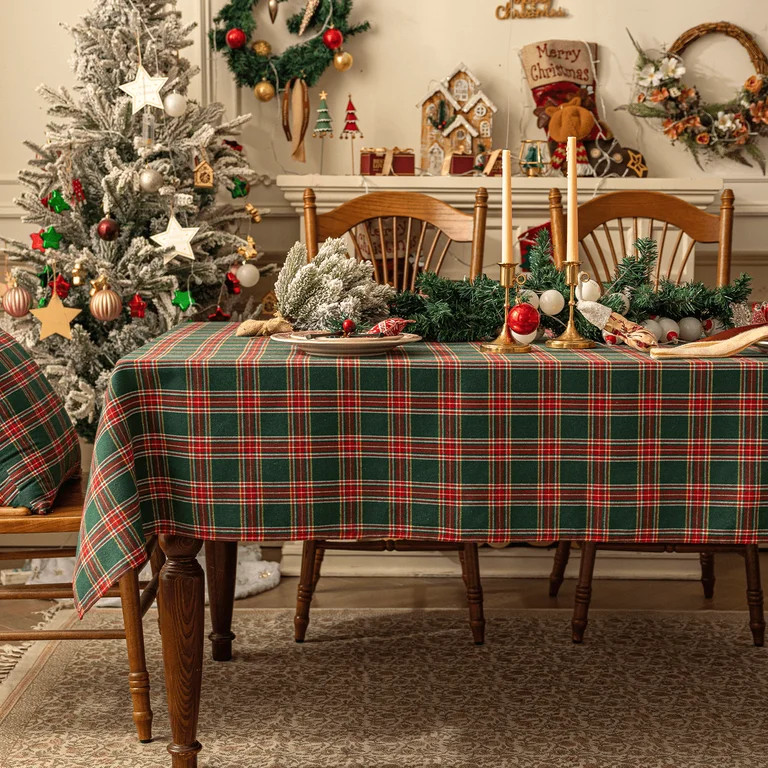 Softalker Christmas Plaid Tablecloth Rectangle, Red Buffalo Plaid Decorative Checkered Table Cove... | Walmart (US)