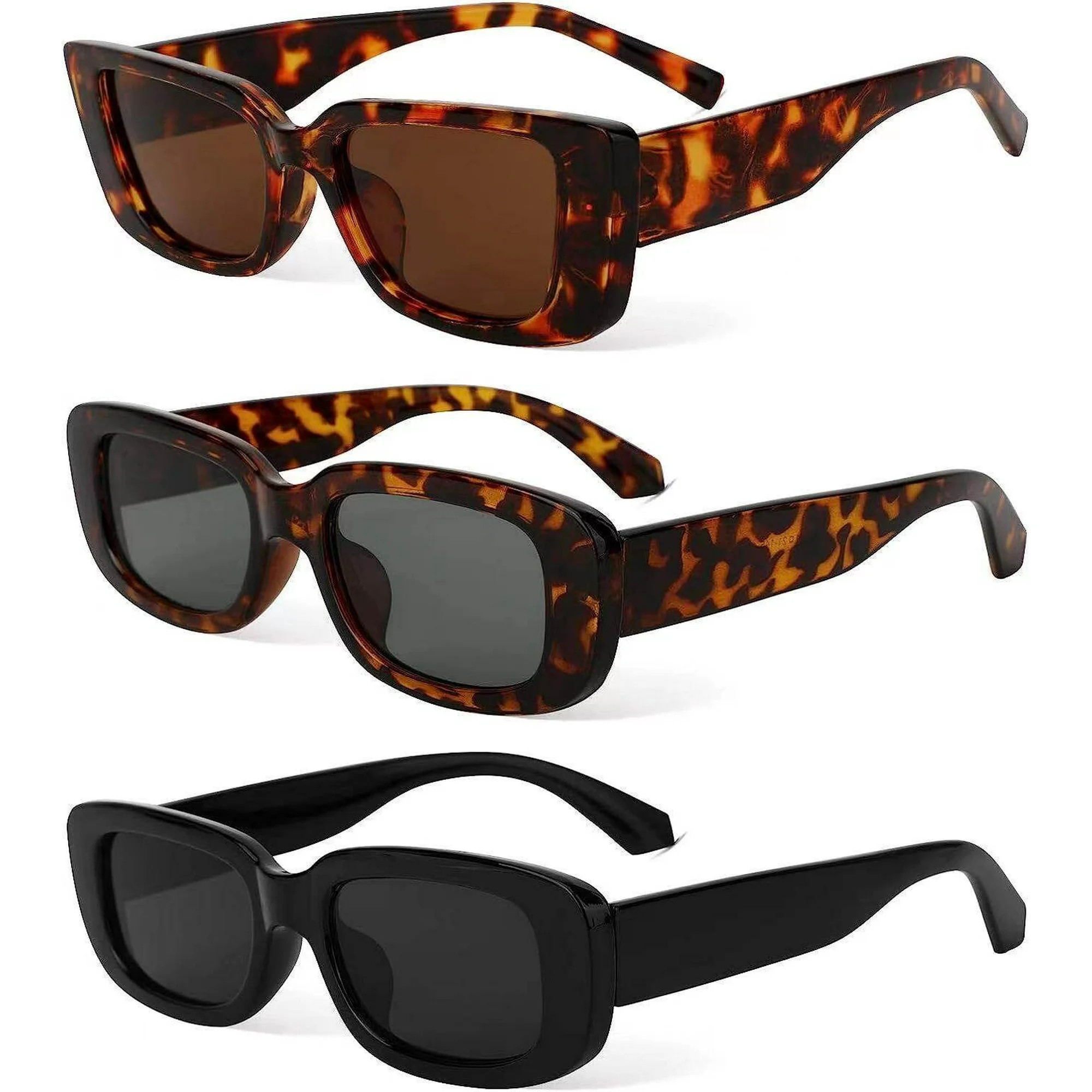 3 Pairs Women's Fashion Sunglasses, 90’s Vintage Retro Square Driving Glasses UV Protection Rec... | Walmart (US)