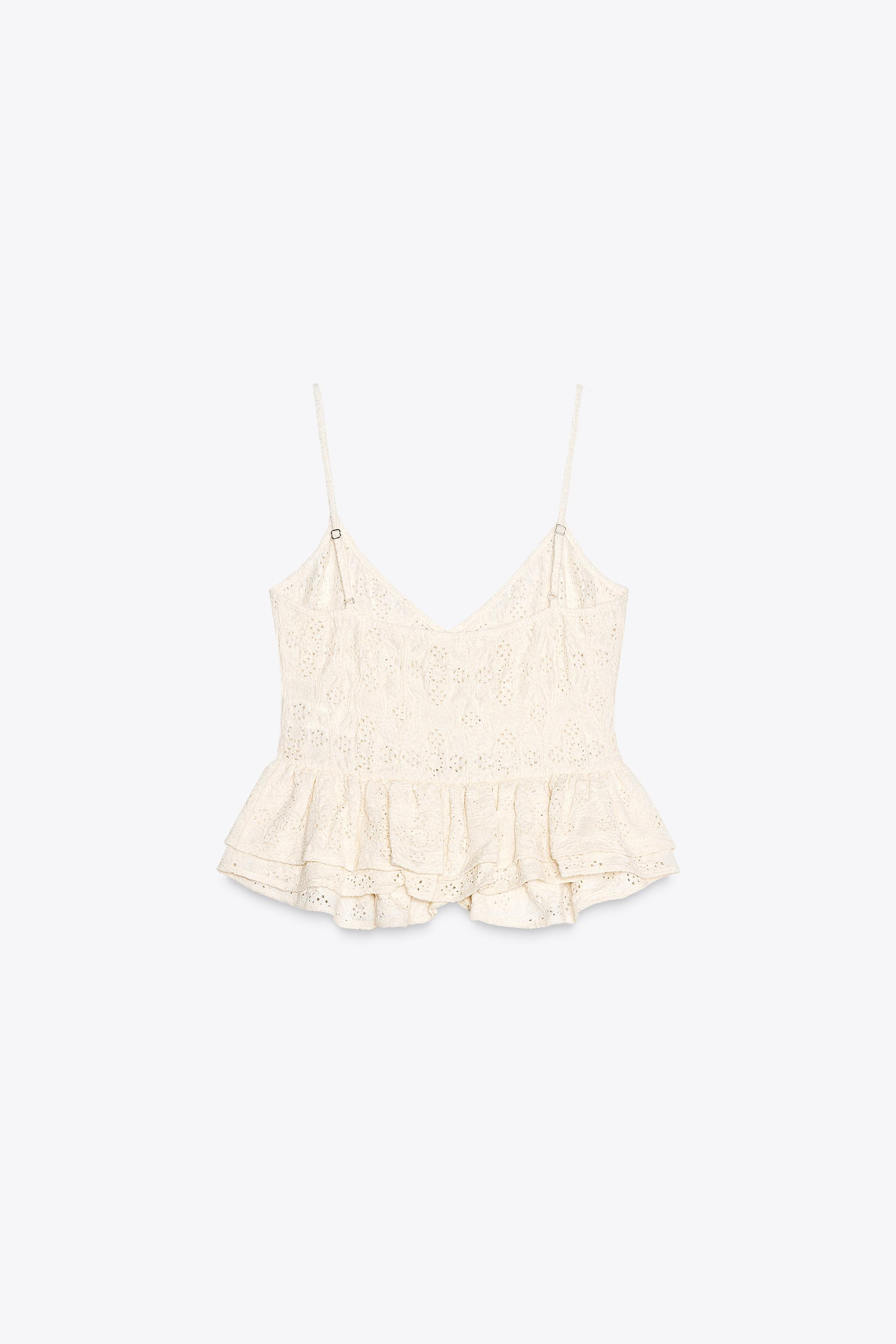 EMBROIDERED PEPLUM TOP | Zara US