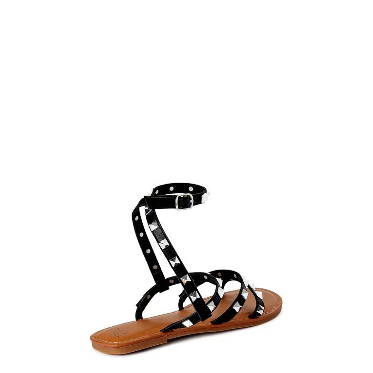 Time and Tru Women's Studded Gladiator Sandals, Wide Widths Available | Walmart (US)