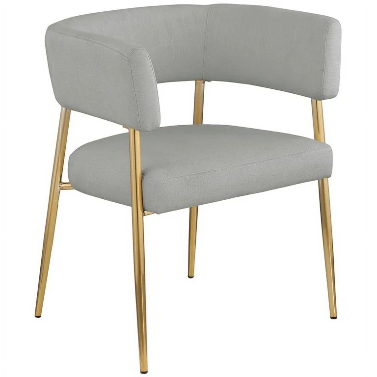 Meridian Furniture Creston Light Grey Durable Linen Textured Fabric Dining Chair | Walmart (US)