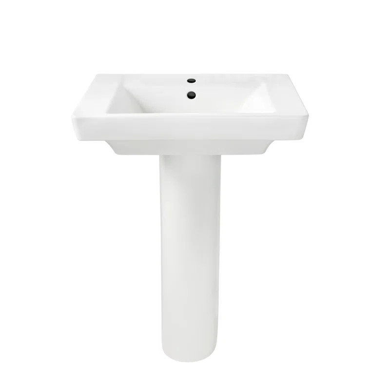American Standard Boulevard White Vitreous China Rectangular Pedestal Bathroom Sink with Overflow | Wayfair North America