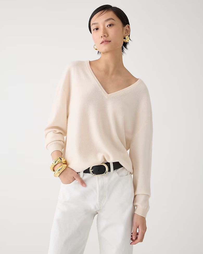 Cashmere relaxed V-neck sweater | J.Crew US