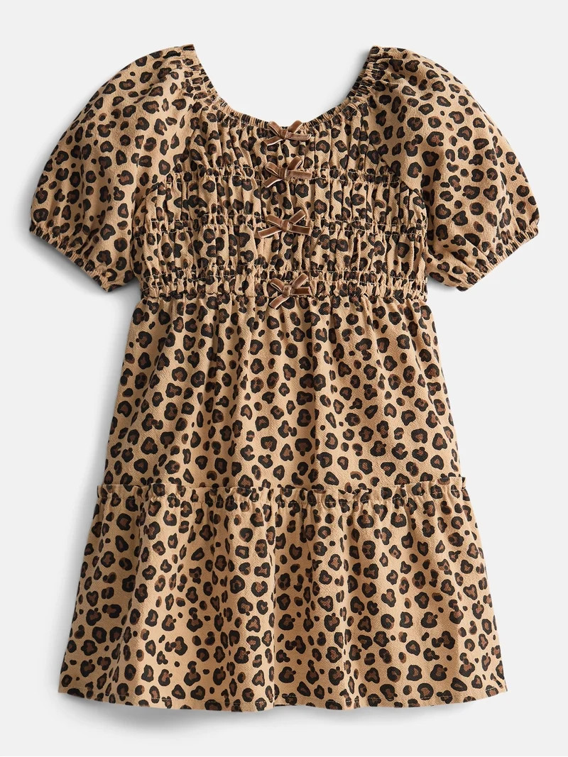 Parker Rose Girls Dress with Puff Sleeves, Sizes 4-18 | Walmart (US)