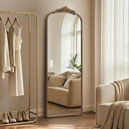 Micasso Gold Full Length Mirror: 56''x21'' Baroque Antique Floor Mirror - Traditional Ornate Vint... | Amazon (US)