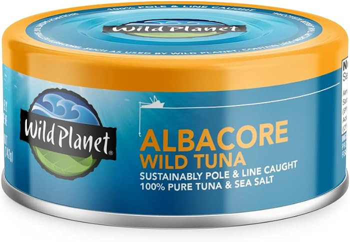 Wild Planet Albacore Wild Tuna with Sea Salt, Canned Tuna, Non-GMO, Kosher, Sustainably Wild-Caug... | Amazon (US)