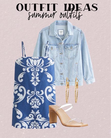 Summer dress denim jacket size xxs clear heels earrings 

#LTKfindsunder100 #LTKsalealert #LTKfindsunder50