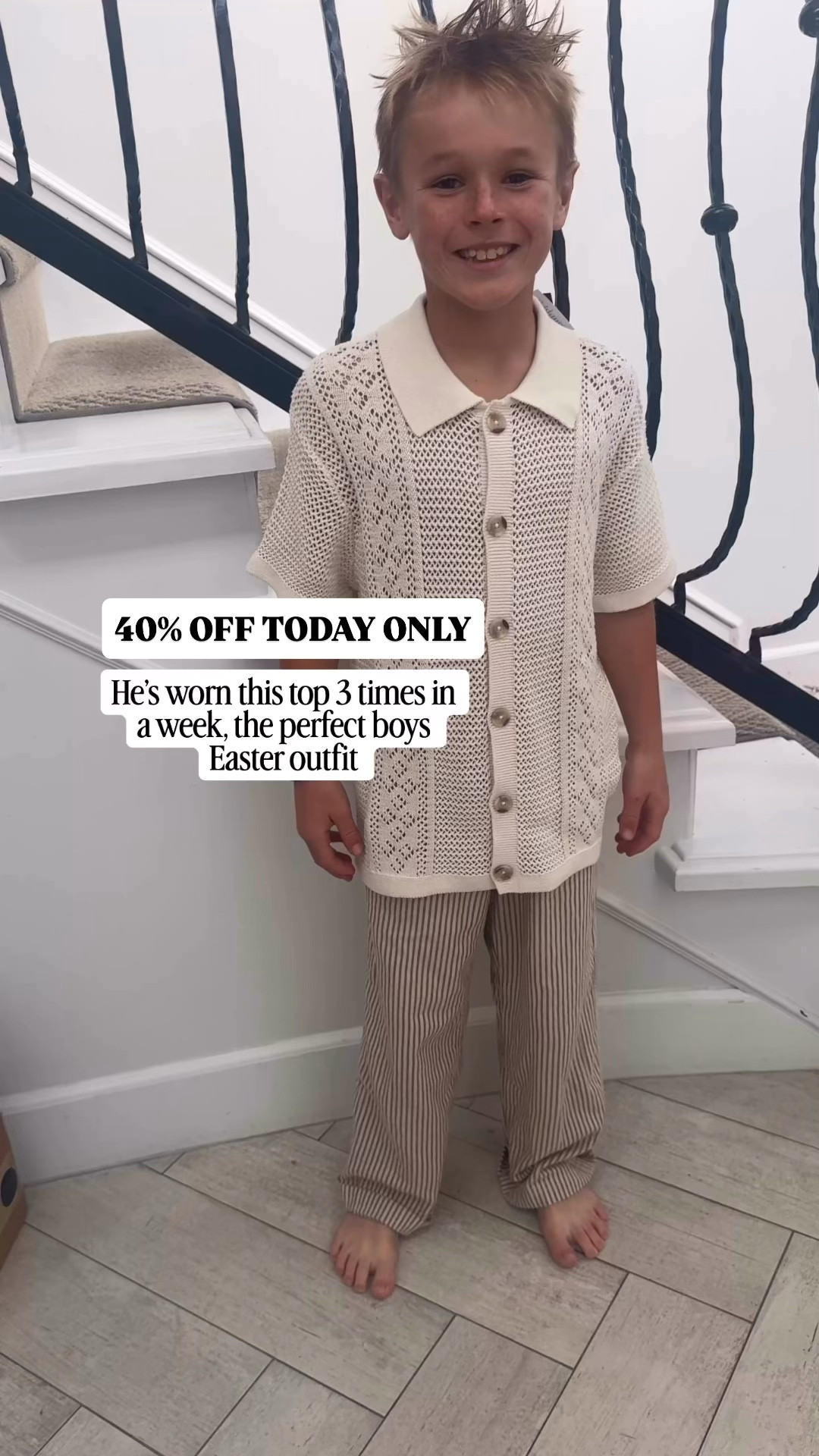 40% off all boys clothing today only!! Absolutely love this Easter set for boys. The baggy drawstring pant and this crochet button down. @Target 


#TargetCircleDeals #TargetFINDS #TargetBoys #BoysSpringOutfits #SpringOutfits