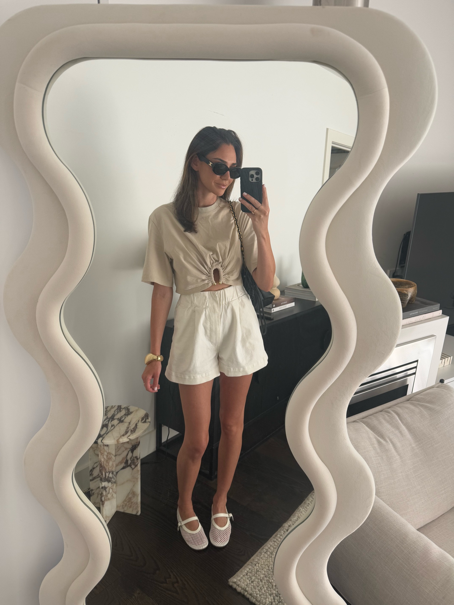 Todays summer look : white denim high waisted shorts with a cropped tee, white mesh ballet flats 🤎

#LTKstyletip #LTKaustralia #LTKsummer