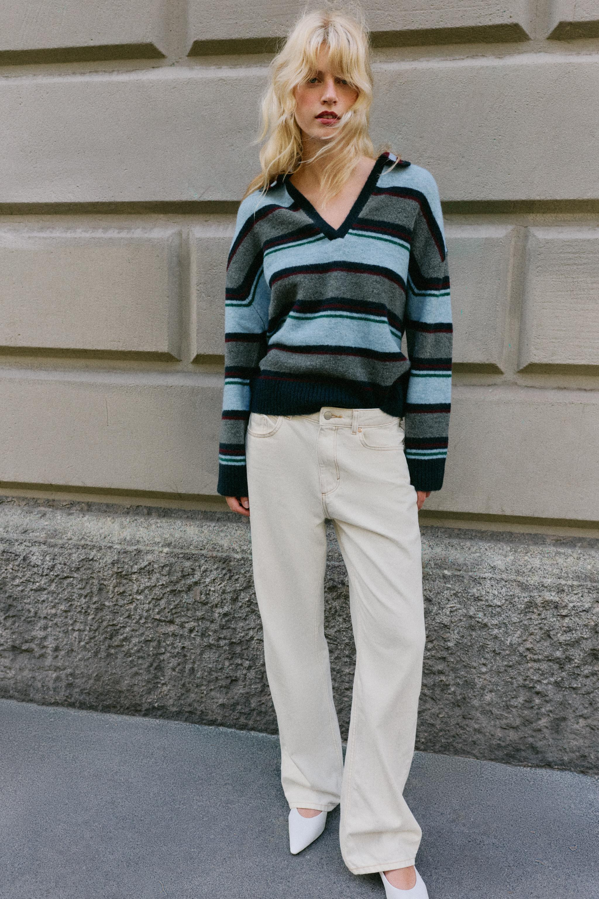 STRIPED KNIT POLO | Zara UK