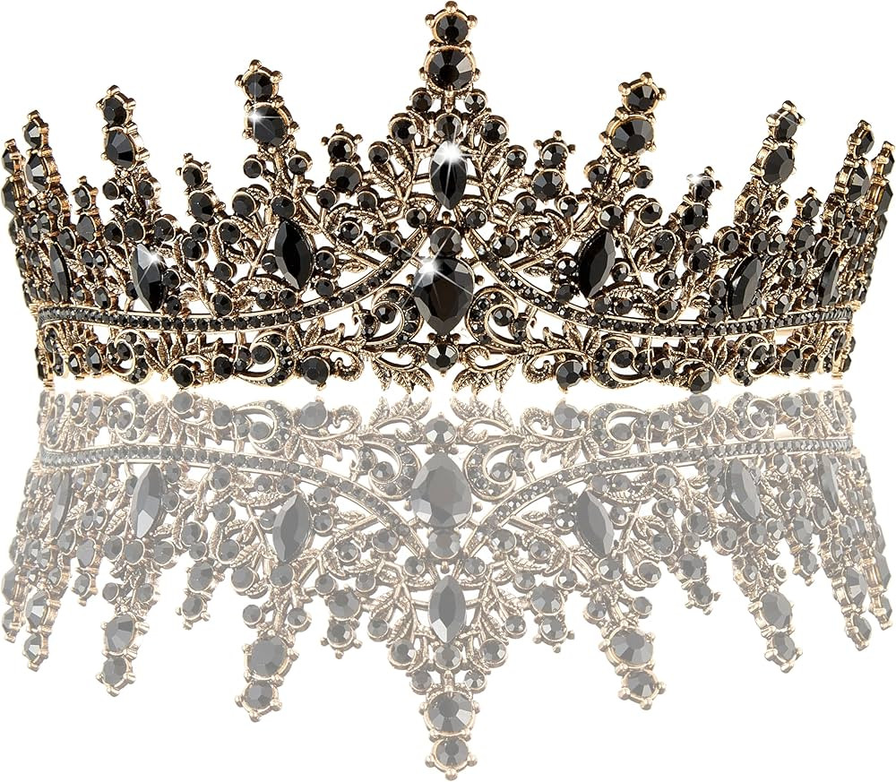 Black Crown for Women Crystal Princess Tiaras Rhinestone Queen Crowns Wedding Bridal Hair Accesso... | Amazon (US)