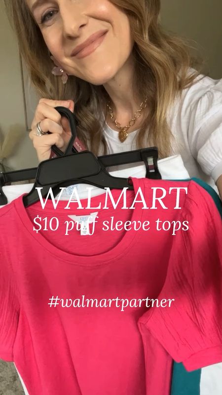 Walmart $10 puff sleeve tops! #walmartpartner Love the cotton fabric and cotton gauze puff sleeves for contrast. I’m in my usual small. Comes in four colors. Jeans tts 6. The shoes are cute and comfy as well! #walmartfashion @walmartfashion @walmart #walmart 

#LTKfindsunder50 #LTKstyletip #LTKfindsunder100