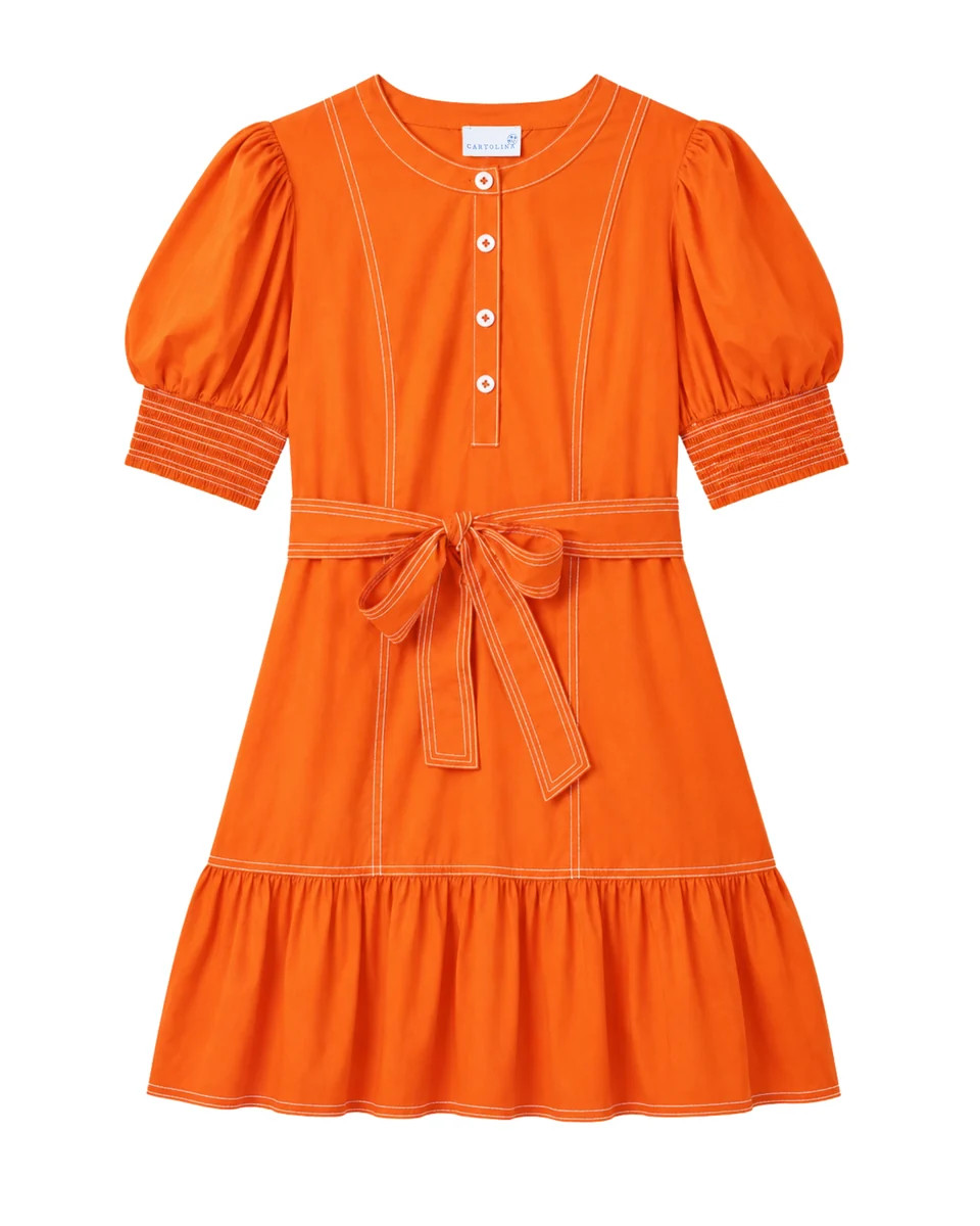 GD26 Bonnie Mini Dress-Bright Orange | Cartolina