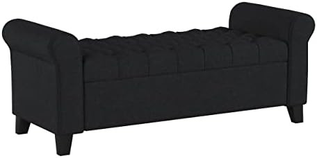 Christopher Knight Home Keiko Fabric Armed Storage Bench, Dark Grey, 19.50”D x 50.00”W x 19.2... | Amazon (US)