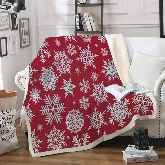 Homefit Christmas Blanket Sherpa Blanket Santa Claus Christmas Tree Gifts Pattern Throws for Kids... | Amazon (US)