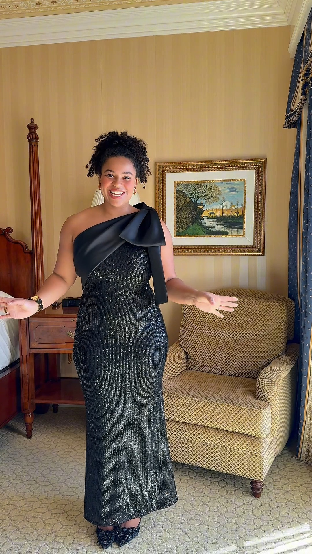 The wedding dress code was black! I love this sparkly black dress with a bow! The perfect wedding guest dress🤍

#LTKParties #LTKShoeCrush #LTKWedding