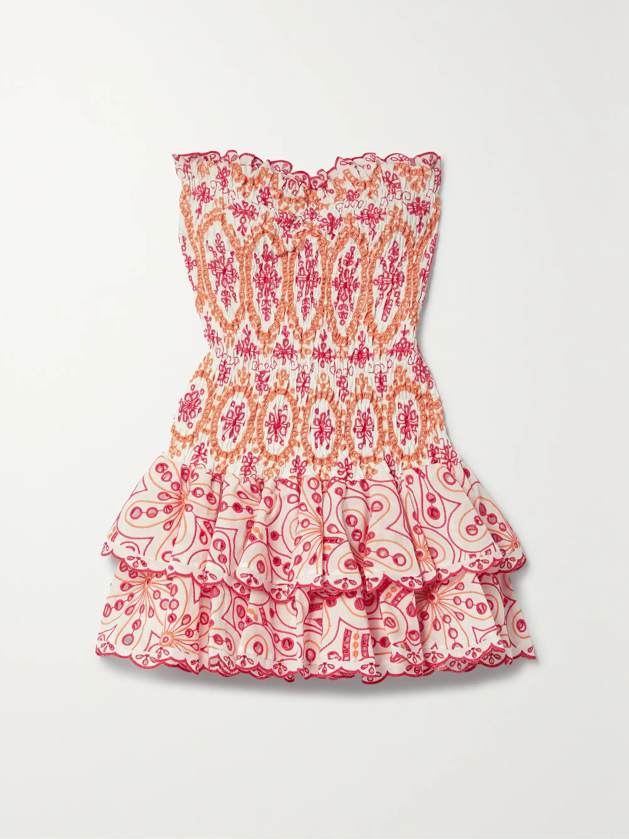 Megan strapless broderie anglaise cotton-blend mini dress | NET-A-PORTER (US)