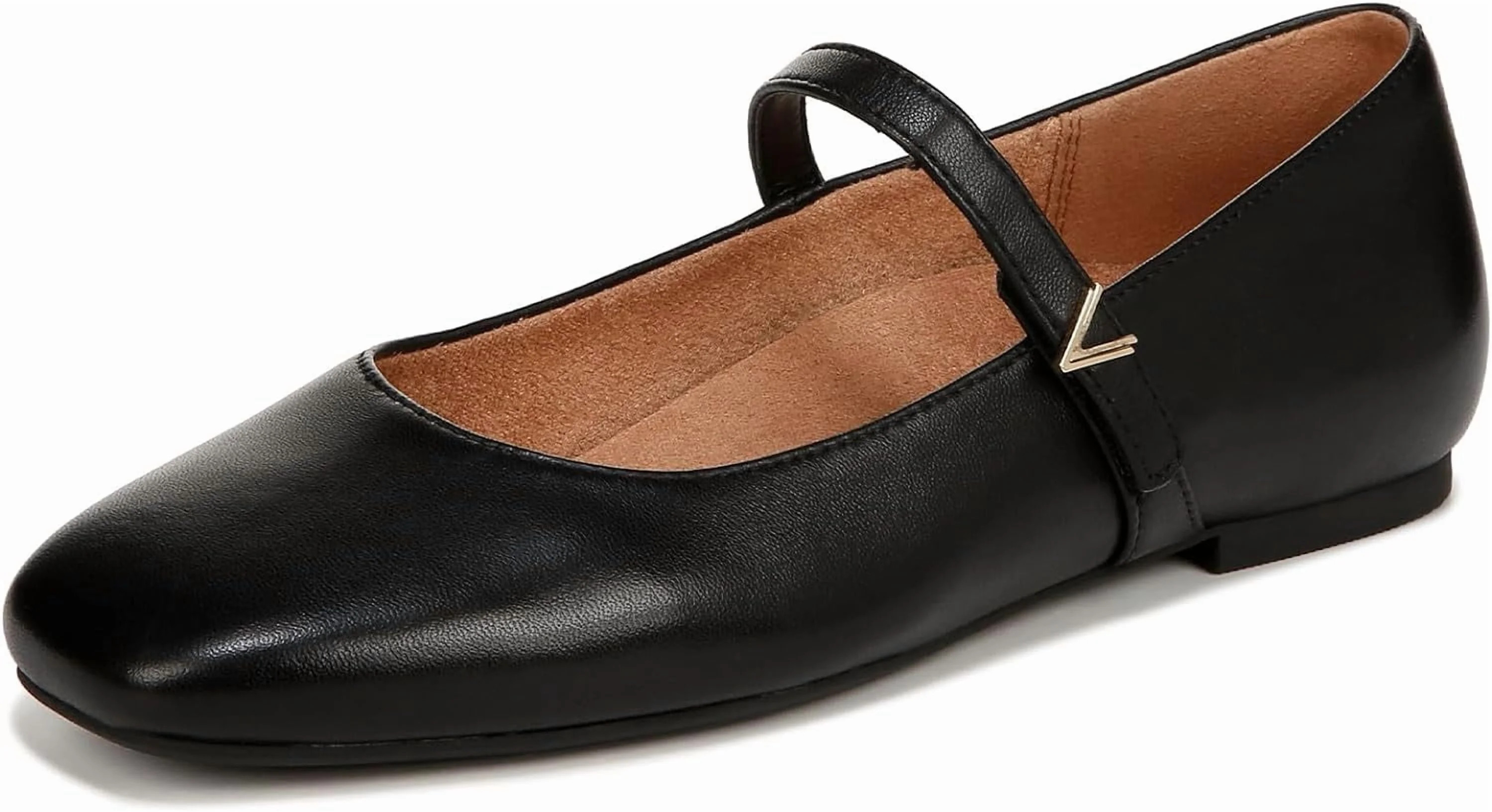 Vionic Alameda Mary Janes Flat Mujer Cuero Negro 7M | Walmart (US)