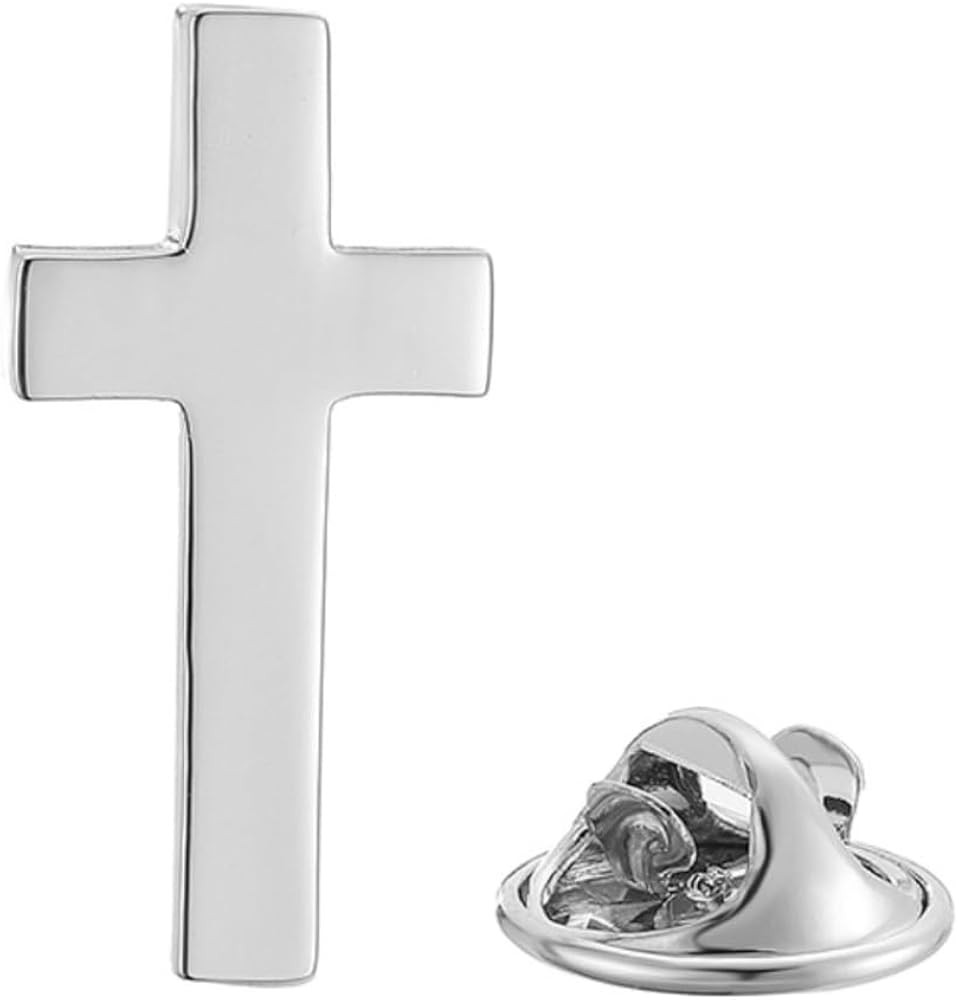 Cross Lapel Pin for Men Jesus Pin Faith Jewelry Religious Christian Latin Ornate Brooch | Amazon (US)