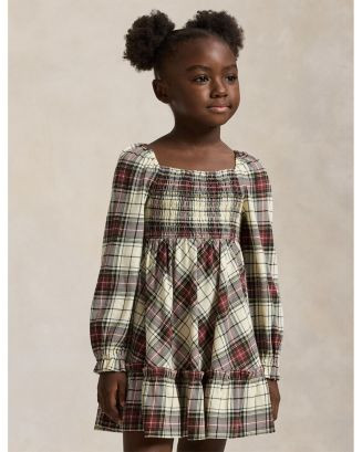 Girls' Plaid Ruffled Cotton Jersey Dress - Big Kid, Little Kid | Bloomingdale's (US)