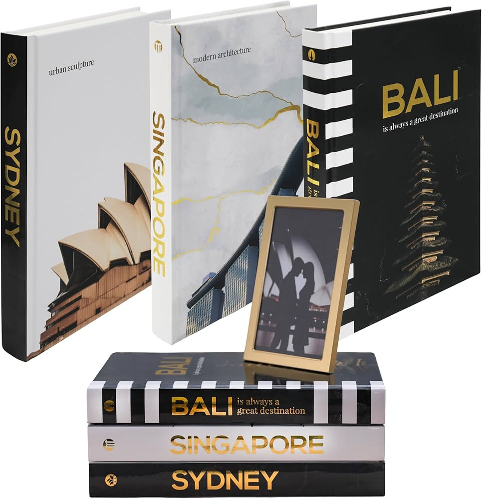 Decorative Books for Home Decor - Black and Gold Foiled Decor Books for Coffee Table - Decorative... | Amazon (US)