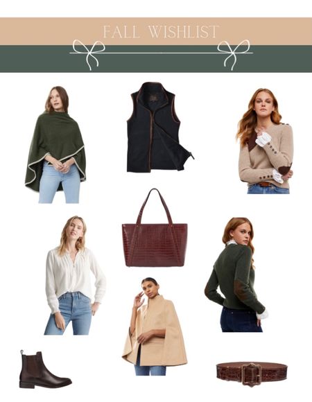 Sharing a few pieces on my fall wishlist!

Everything linked except the vest and elbow patch sweaters (from Holland Cooper) 

#LTKSeasonal #LTKstyletip