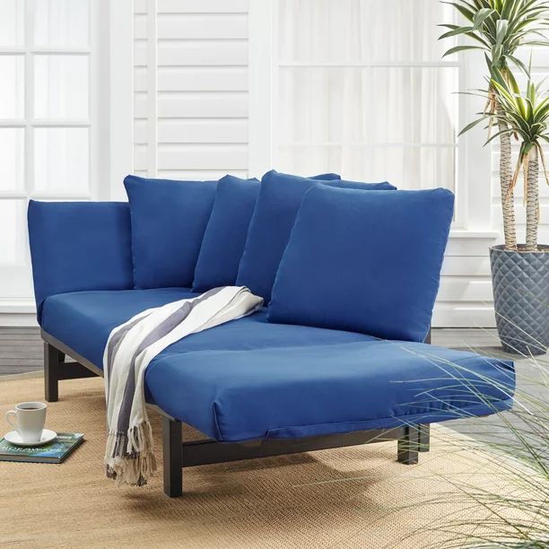 Better Homes & Gardens Delahey Studio Day Sofa with Cushions, Navy | Walmart (US)