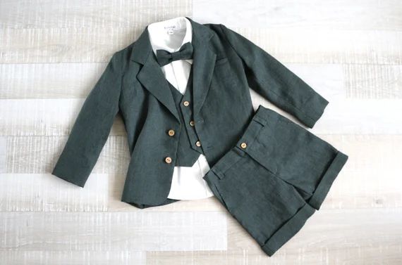 Boys Wedding Suit A Green Blazer Ring Bearer Outfit A Suit | Etsy | Etsy (US)